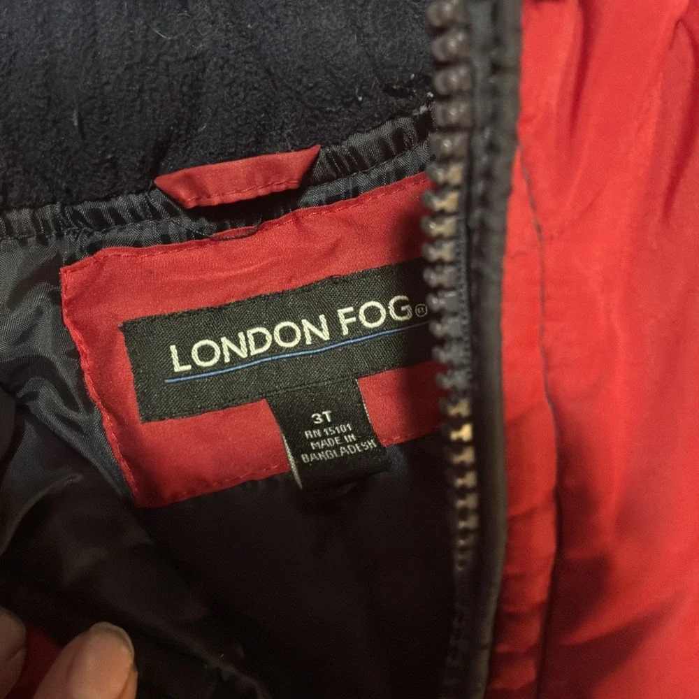 London Fog Winter Coat Jacket 3T Boys Toddler Navy Blue‎ Snow Cold